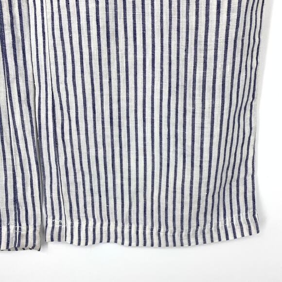 Guess Pull On Wide Leg Pants Womens Size Small Blue White Striped 100% Linen - Picture 5 of 8